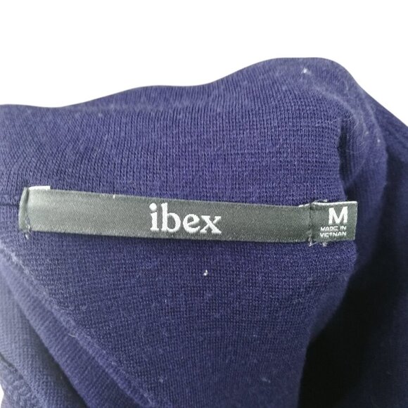 Ibex Blue Mock Neck Full Zip 100% Merino Wool Cardigan Sweater Size M Outdoor - Picture 10 of 11